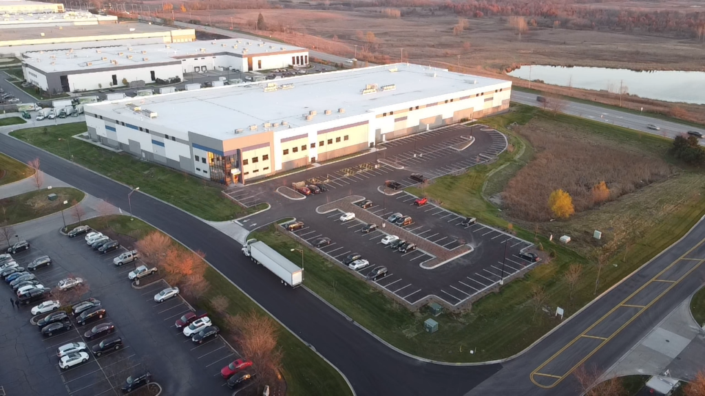 Get Fresh Produce foodservice distribution facility aerial photograph.